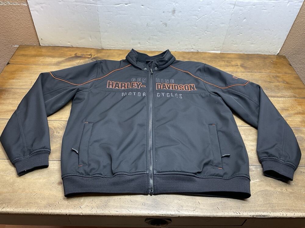 Harley Davidson Men’s Jacket Black Size XL Idyll Soft Shell Full Zip No Hood